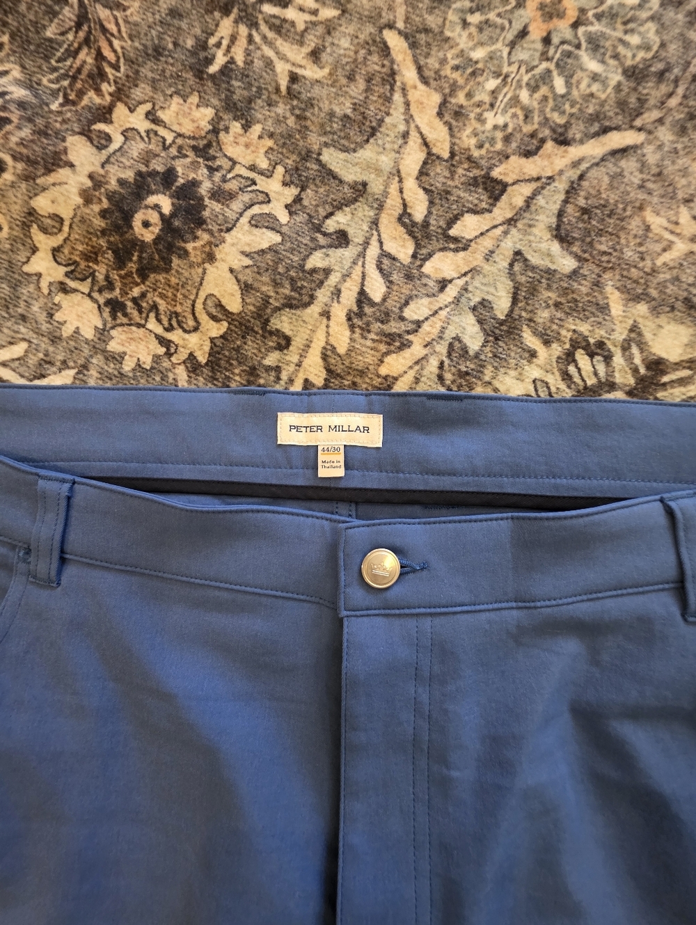 Peter Millar Men's Blue Stretch Chinos - Picture 3 of 6